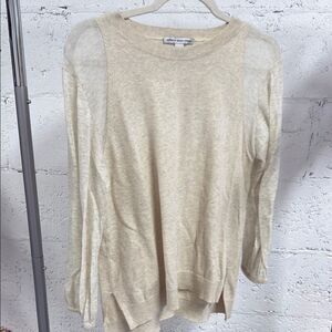 Cotton by Autumn Cashmere Beige LIKE NEW Lightweight Long Sleeve Top - Medium